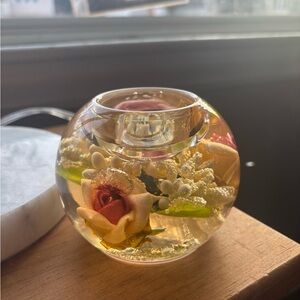 Elegant Floral Glass Sphere Decor